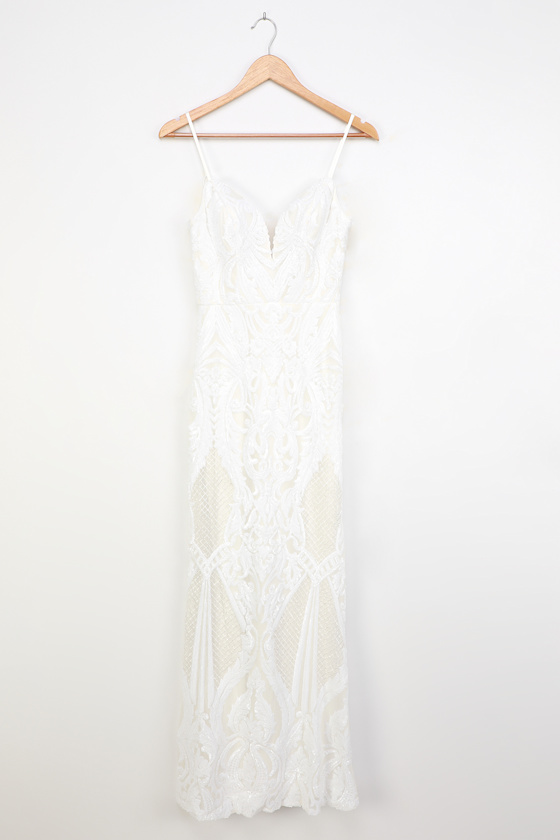 sequin embroidered maxi dress
