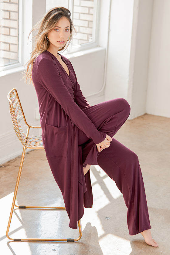 Let's Warm Up Burgundy Long Cardigan Sweater 4