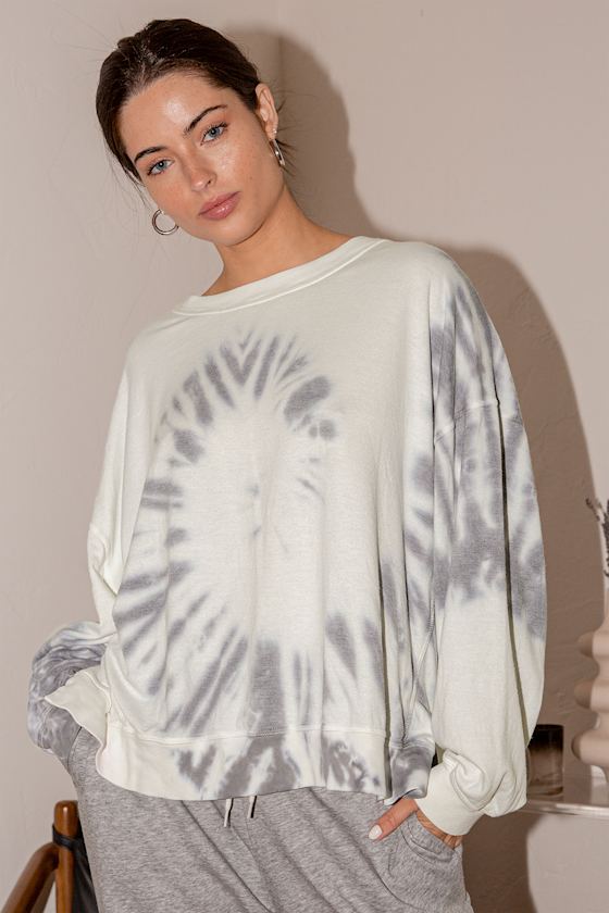 All Warmed Up Black Tie-Dye Oversized Pullover Sweatshirt 5