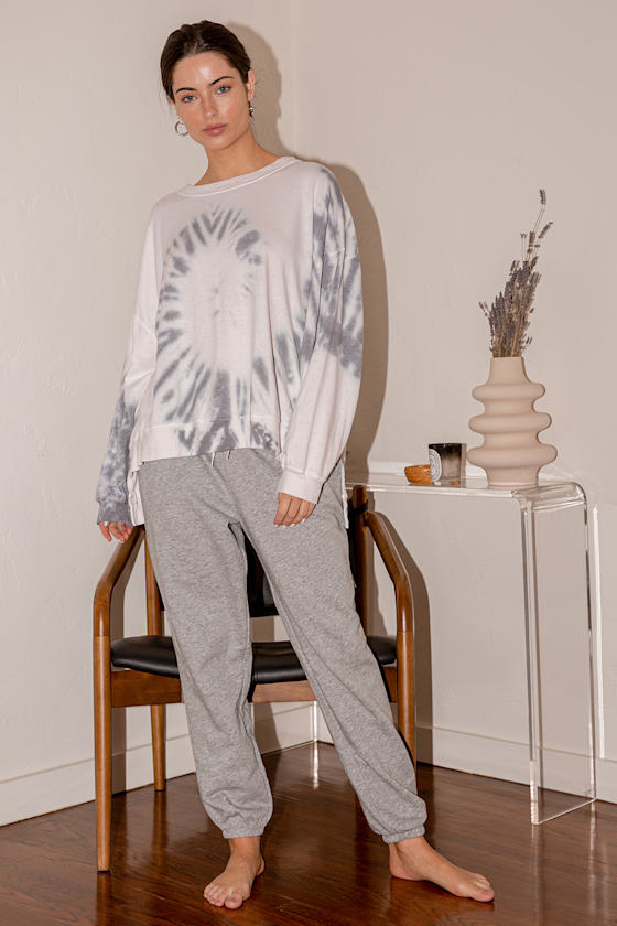 All Warmed Up Black Tie-Dye Oversized Pullover Sweatshirt 1