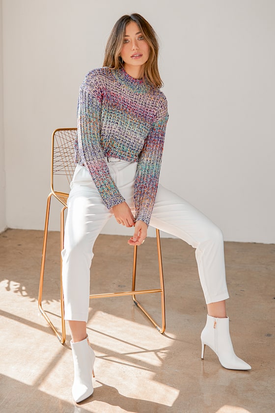Warm Intentions Multi Color Mock Neck Sweater 1