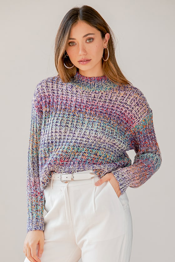 Warm Intentions Multi Color Mock Neck Sweater 5