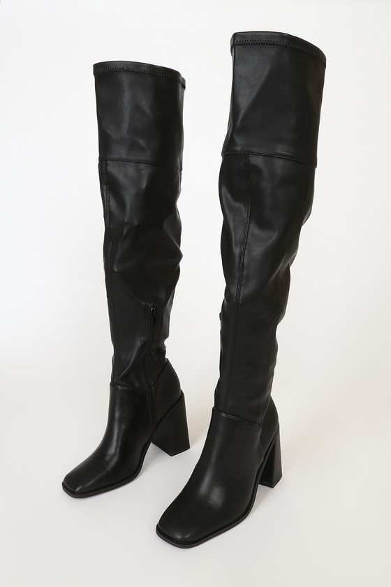 low black leather boots