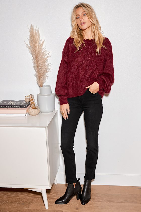 Just Black - Washed Black Jeans - Straight Leg High Rise Denim - Lulus