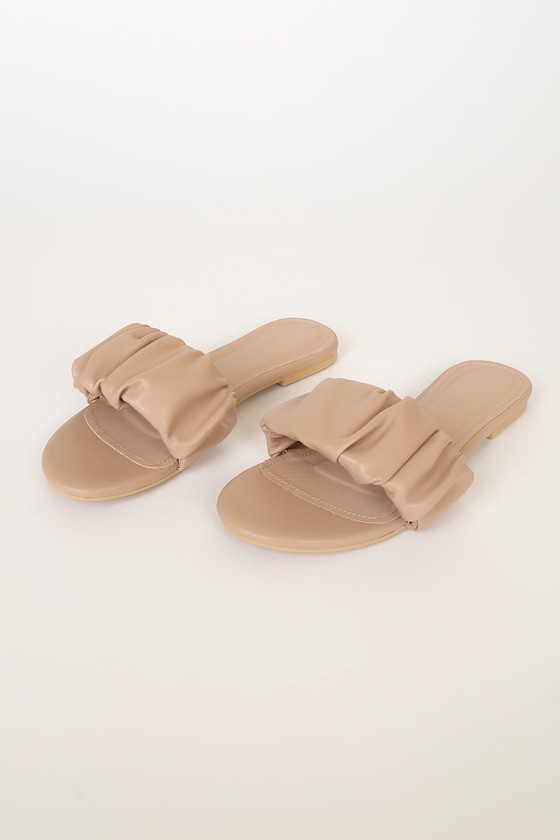 nude slide sandals