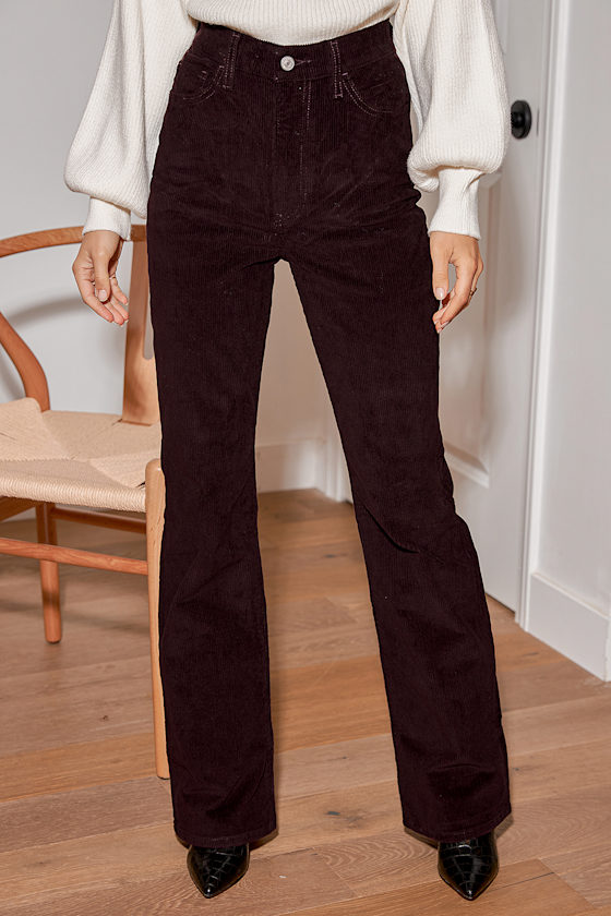 Levi's Ribcage - Purple Corduroy Pants - Malbec Smooth