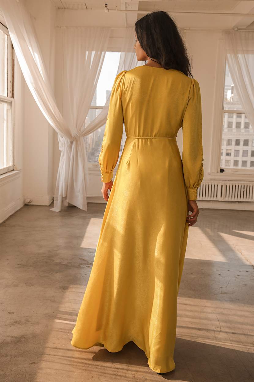 Yellow Maxi Dress - Satin Wrap Dress - Wrap Maxi Dress - Lulus Yellow Maxi Dress - Satin Wrap Dress - Wrap Maxi Dress - Lulus