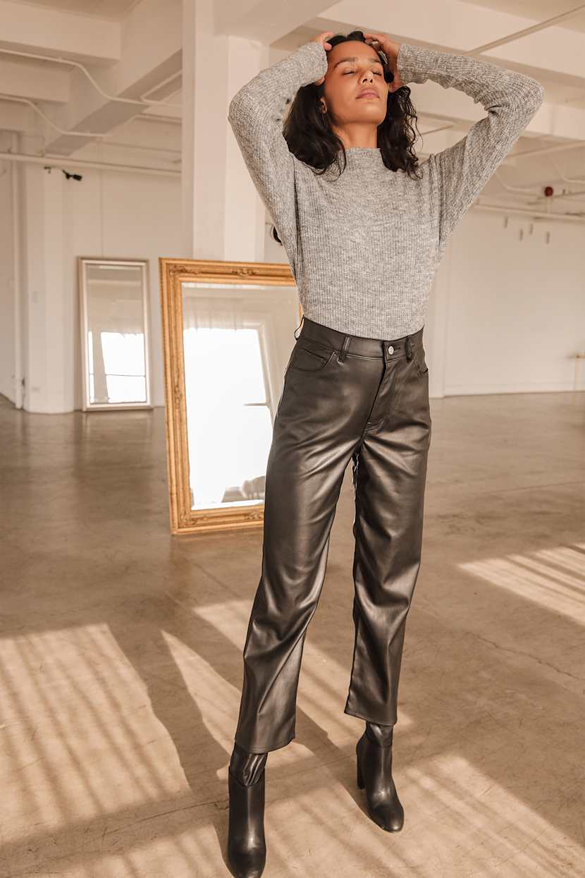 Levi's Leather Pants Faux Leather Ribcage Straight Levi's