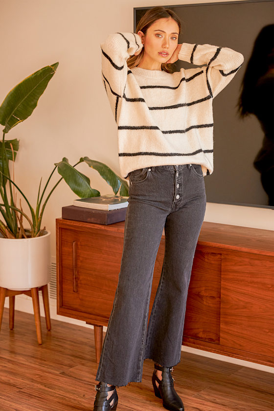 Blush & Cream Striped Sweater main image 0