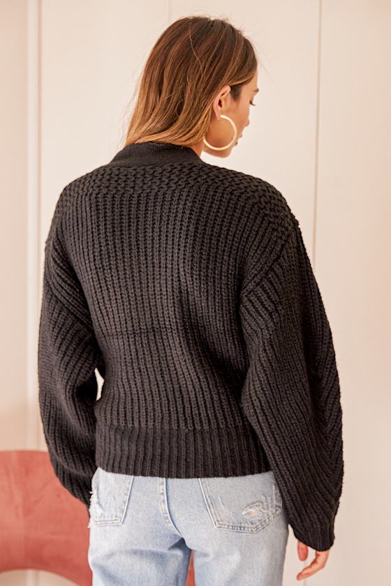 Halcyon Days Black Knit Wrap Sweater 5