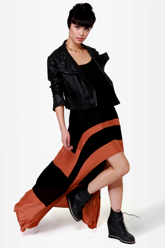 Merrily Rolling Along High Low Black Dress