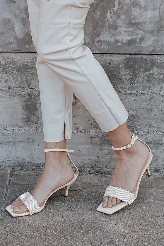 Light Nude Heels Rhinestone Heels Ankle Strap Heels Lulus