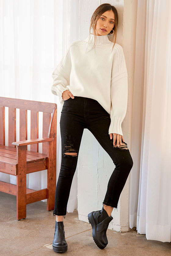 Toasty Mornings White Knit Oversized Sweater 6
