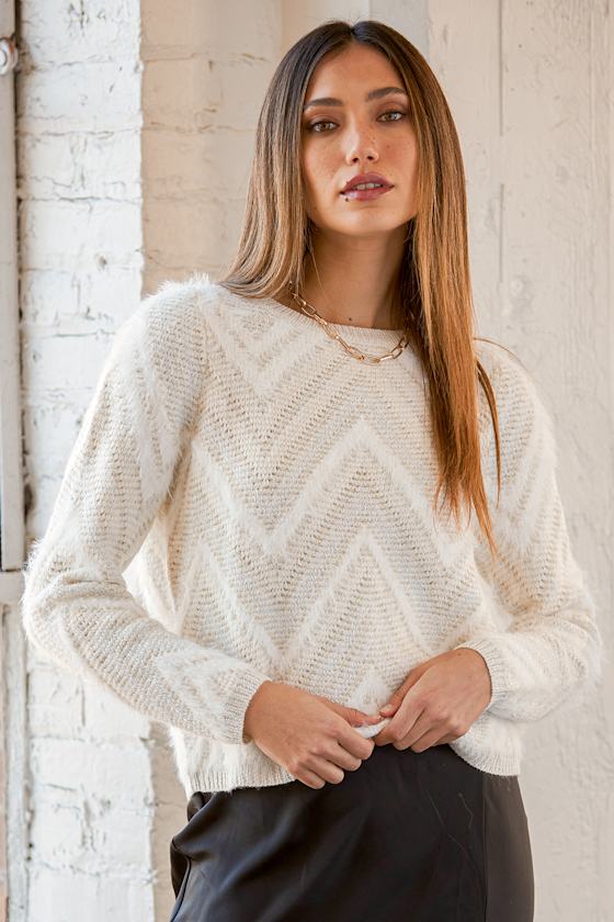 beige long sleeve sweater