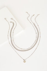 Three-Way Tie Silver Necklace Set