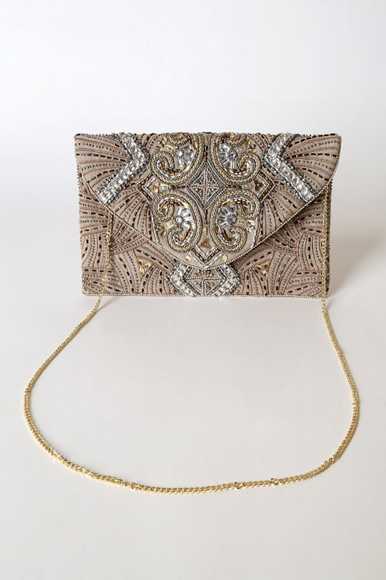 Gold Embellished Clutch Beaded Clutch Envelope Clutch Lulus