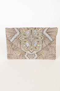 Sparkling Evening Gold Beaded Clutch 4