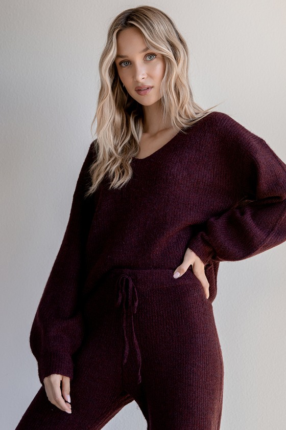 Maroon oversized on sale sweater