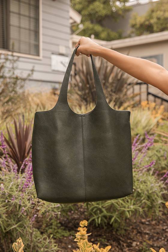 Trend Ambassador Olive Green Tote Bag 1