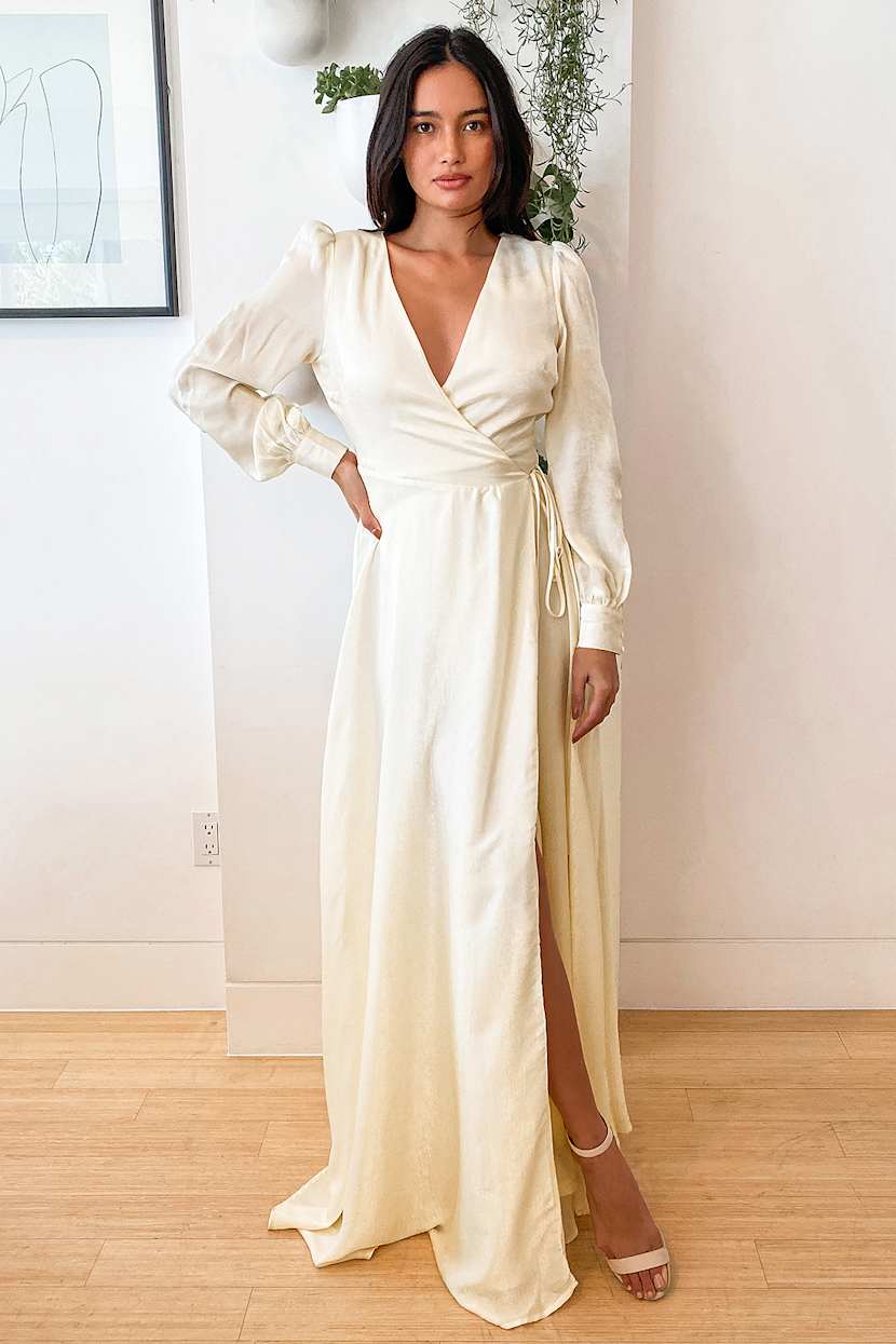 knee length dresses for ladies Faith Maxi Dress ~ Moss Green Luxe Satin Xs main image 1
