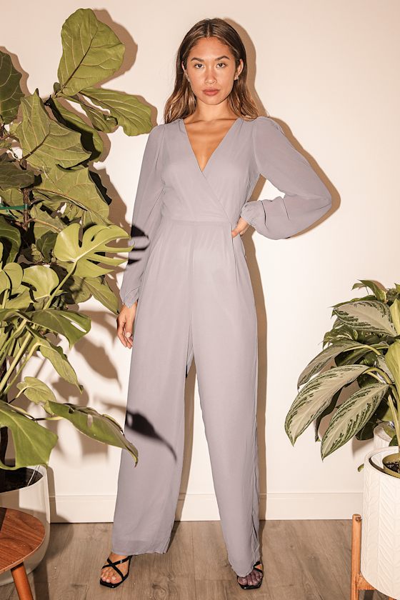 grey jumpsuit formal
