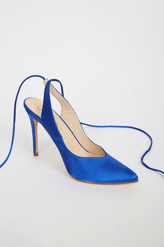 blue lace pumps