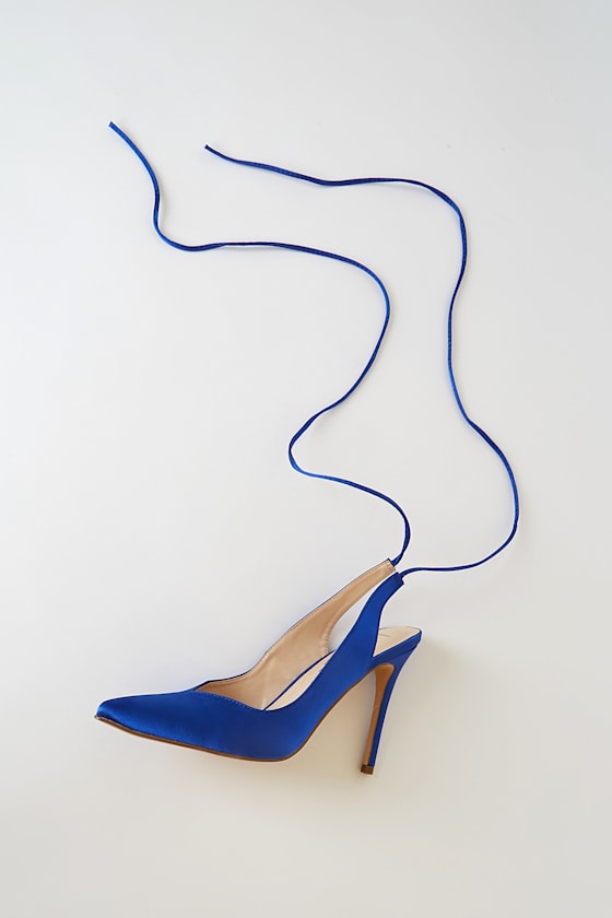 blue lace up pumps