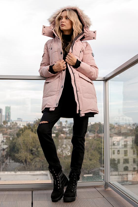 Astrid Beige Faux Fur Quilted Puffer Jacket 1
