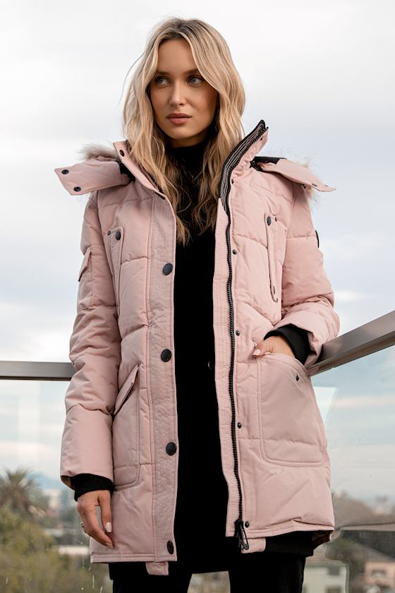 Astrid Beige Faux Fur Quilted Puffer Jacket 6