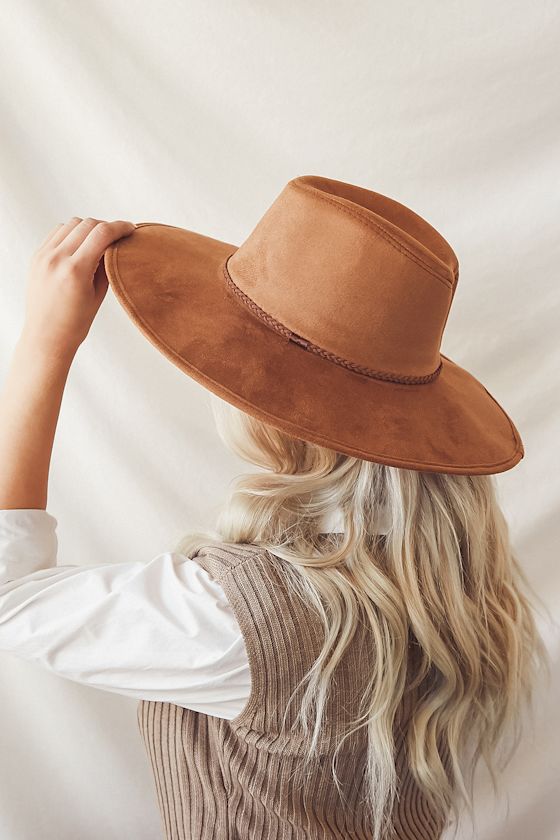 Tan Hat Vegan Suede Tan Hat Suede Fedora Hat Boho Hat Lulus
