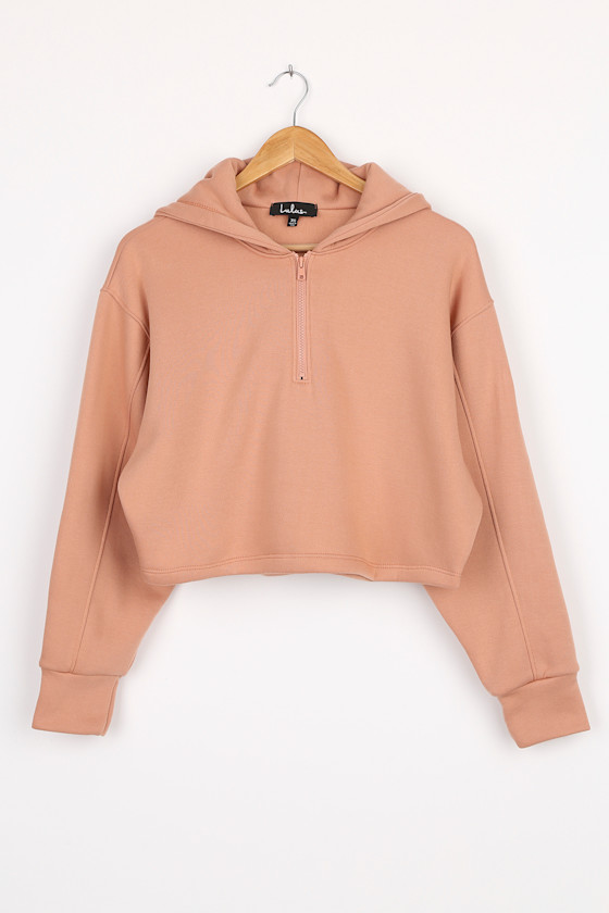 Blush Pink Hoodie QuarterZip Hoodie Pullover Hoodie Lulus