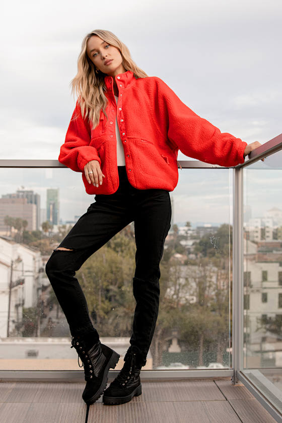 Hit the Slopes Red Fleece Jacket 5