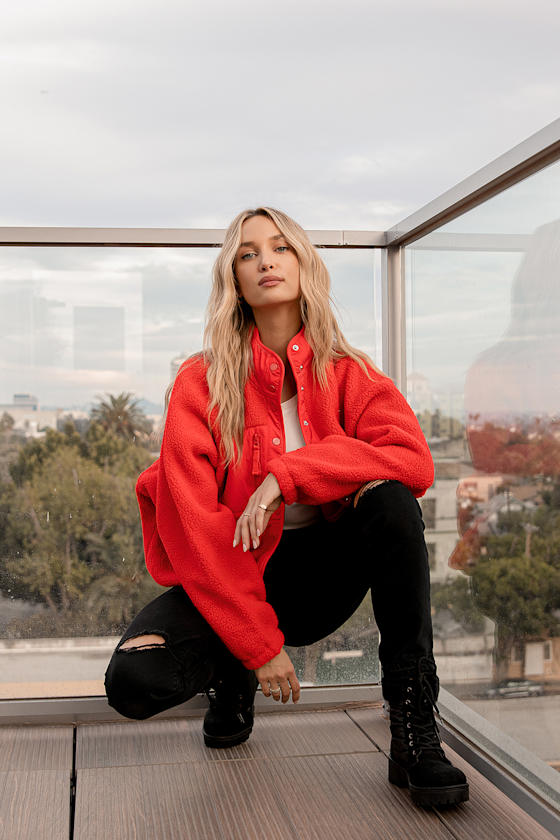 Hit the Slopes Red Fleece Jacket 4