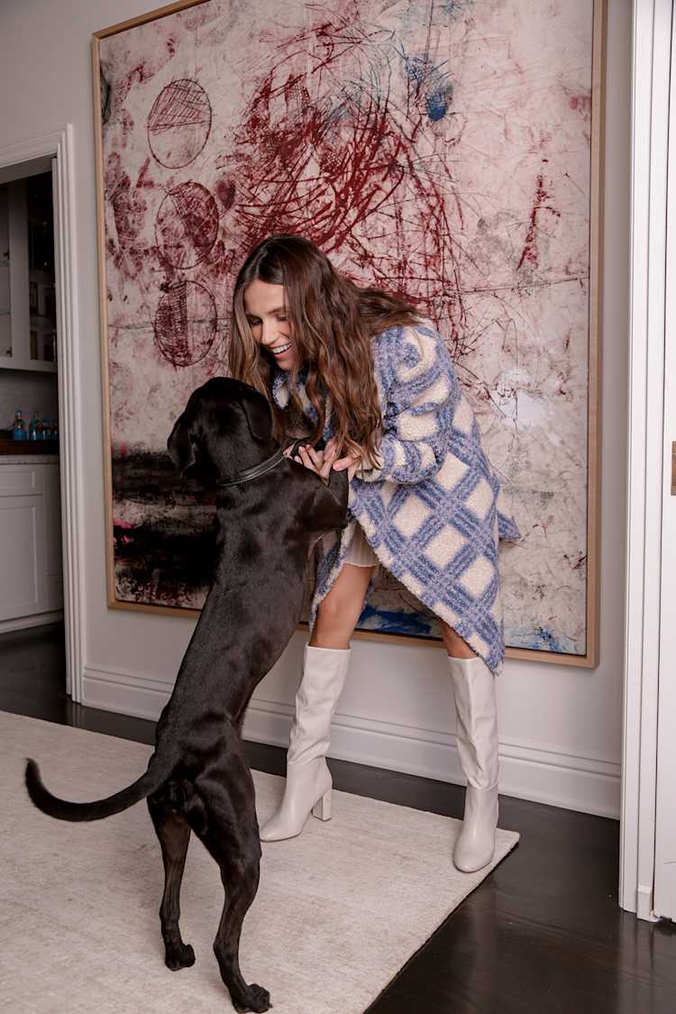 Winter Winds Blue Plaid Shearling Jacket