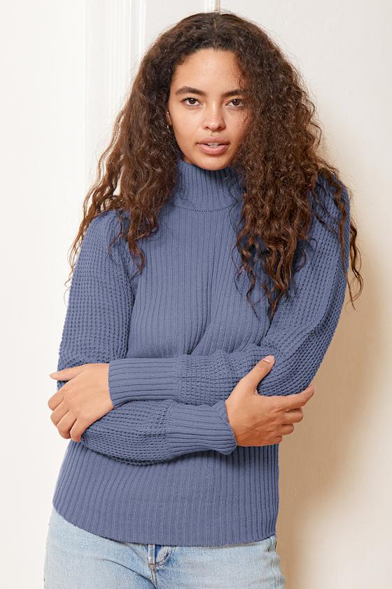 blue sweater knit fabric