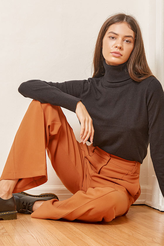 Zoey Camel Brown Trouser Pants 7