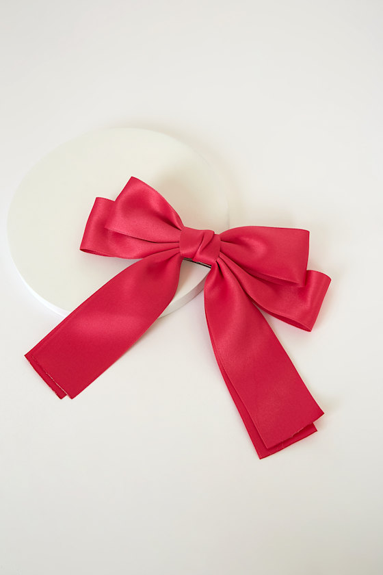 Rules of Love Fuchsia Oversized Bow Hair Clip 1