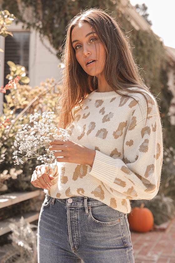 Prideful Style Ivory Leopard Print Balloon Sleeve Sweater 4