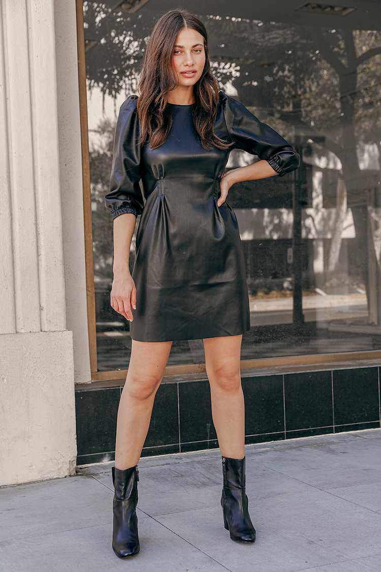 black latex mini dress strapless Latex Mini Dress | Simple Strapless Style | Dead Lotus main image 1