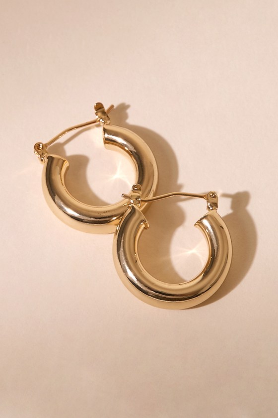 Gold Hoop Earrings Mini Hoop Earrings 14kt Gold Earrings Lulus