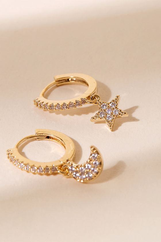 Cosmos Calling 14KT Gold Mini Hoop Earrings 2