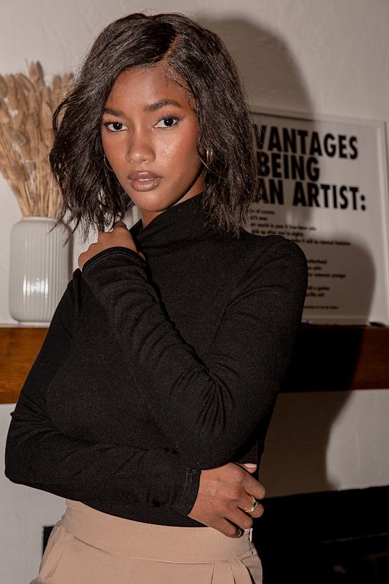 Sweet Opportunity Black Turtleneck Long Sleeve Top 1