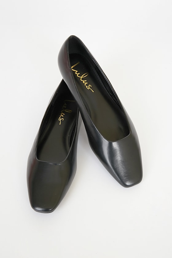 black square toe flats