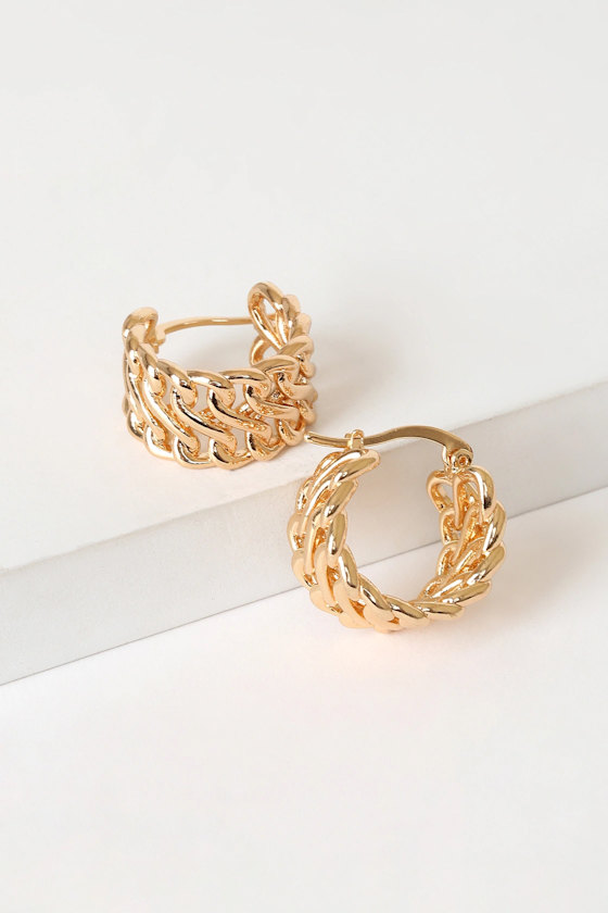 Casa Clara Bruna - 18KT Gold Earrings - Small Hoop Earrings - Lulus