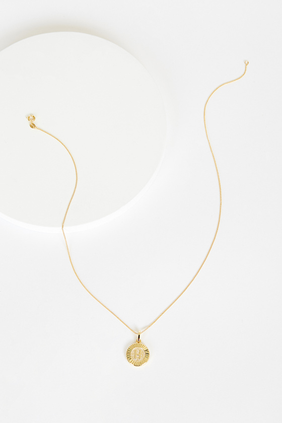 More Than Anything "H" 14KT Gold Initial Medallion Necklace 2