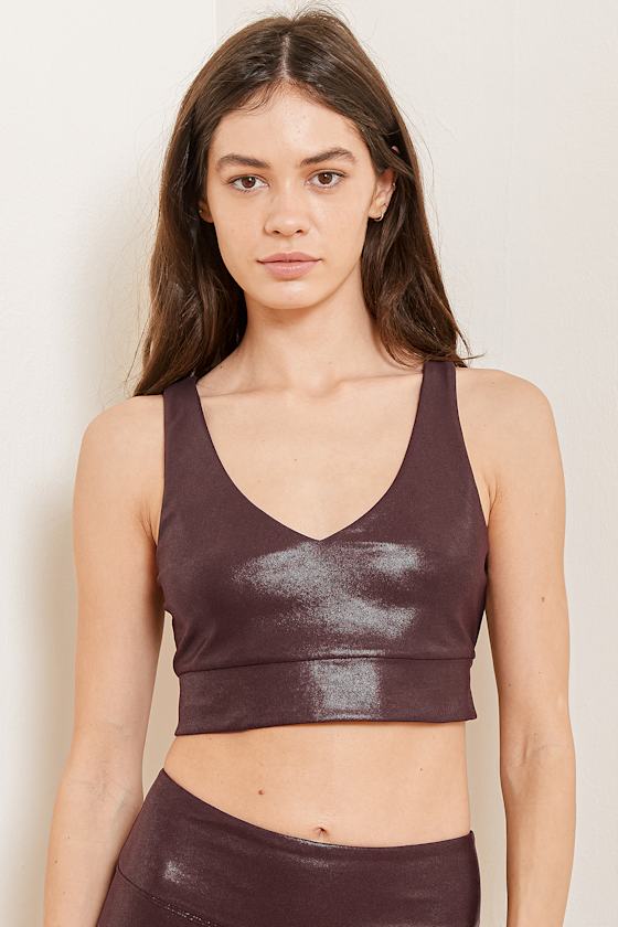 Burgundy Sports Bra - V-Neck Sports Bra - Cutout Back Sports Bra - Lulus