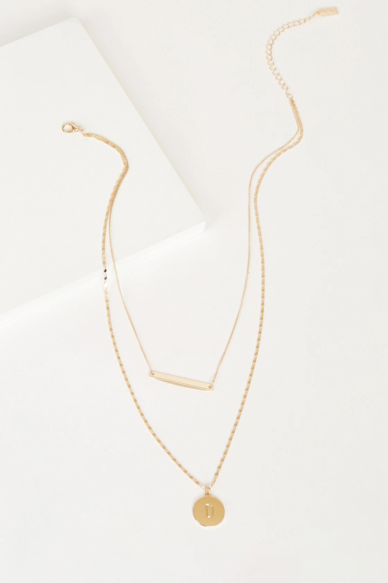Got My Letter "D" 14KT Gold Initial Charm Layered Necklace 2