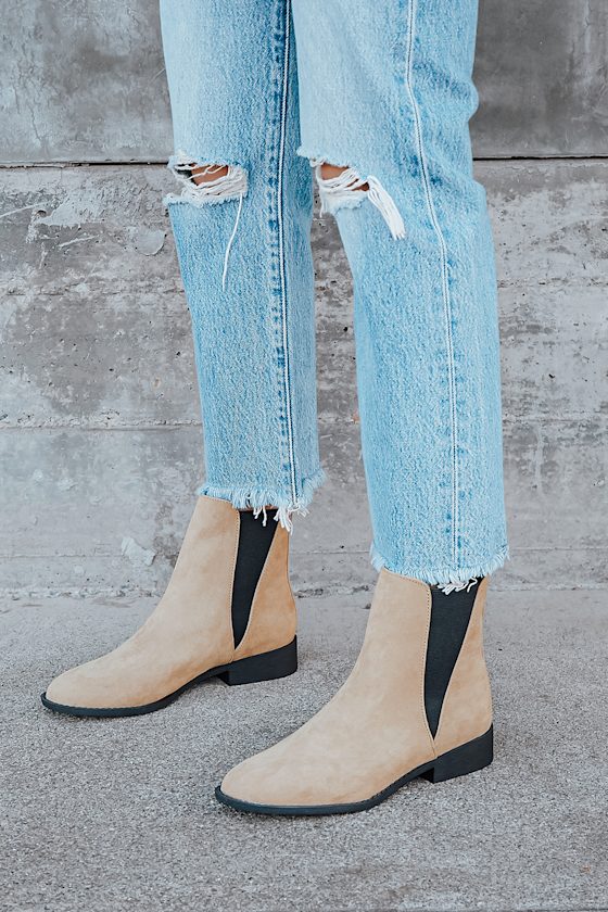 taupe suede boots