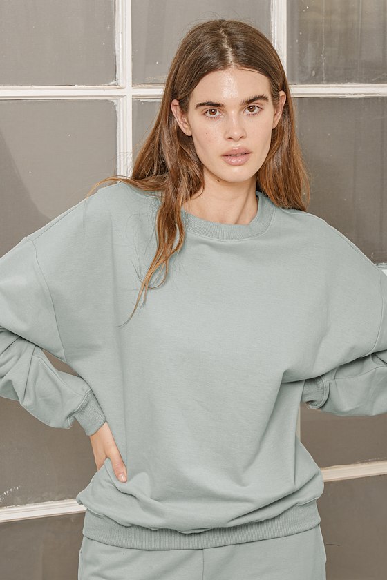 New Routine Sage Green Knit Oversized Sweater 1