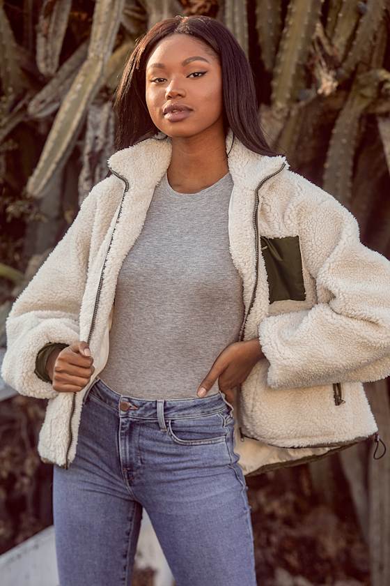 Warmth in Your Heart Ivory Shearling Jacket 5